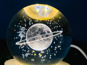 3d saturn crystal ball led night lamp