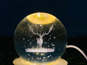3d crystal deer led night lamp