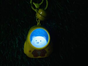 cute bear led bell keychain (yellow)