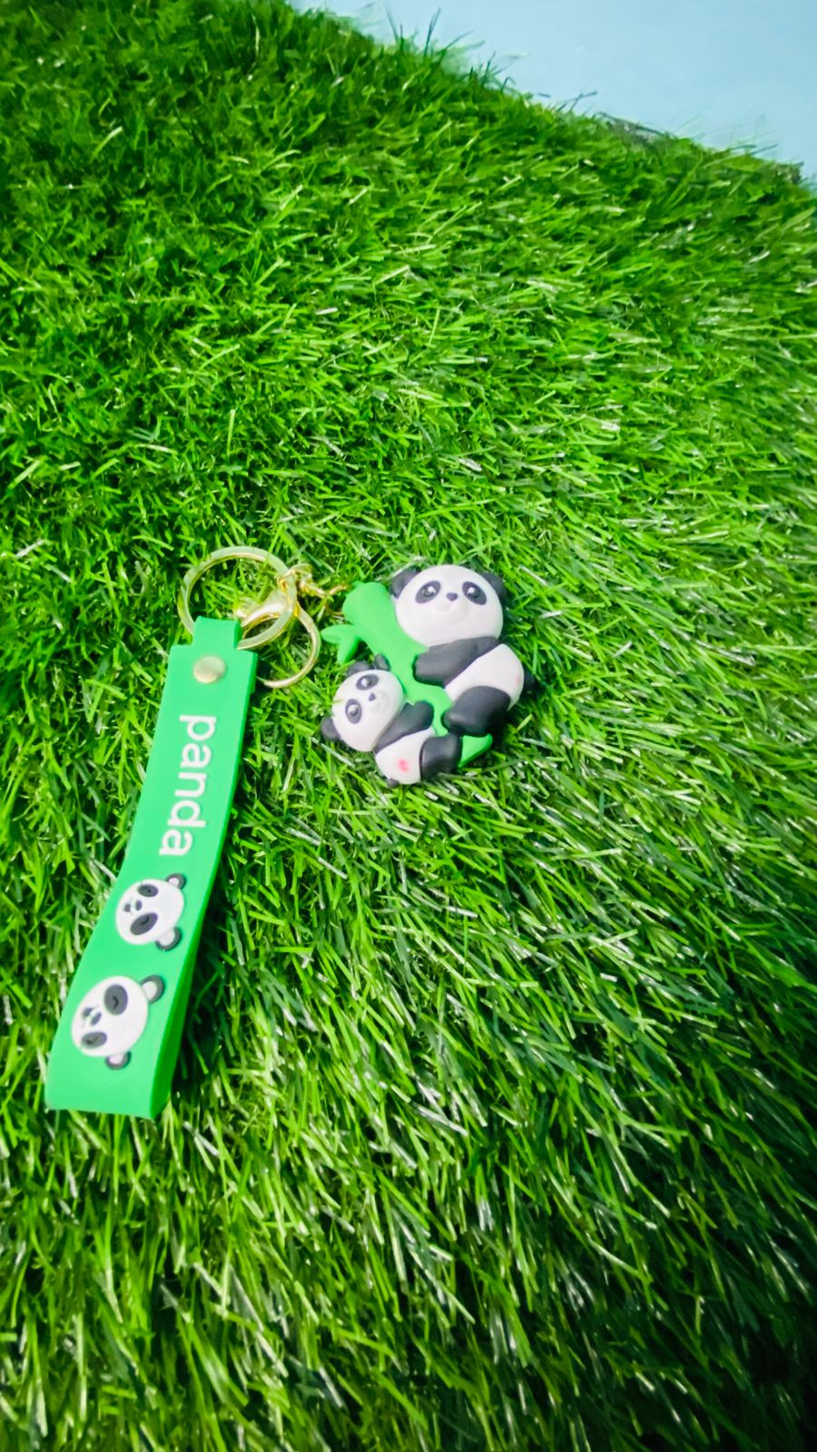 panda & baby bamboo keychain panda & baby bamboo keychain