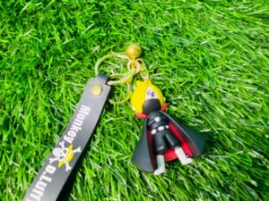 anime hero figure keychain with wrist strap