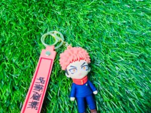 anime warrior figure keychain with wrist strap
