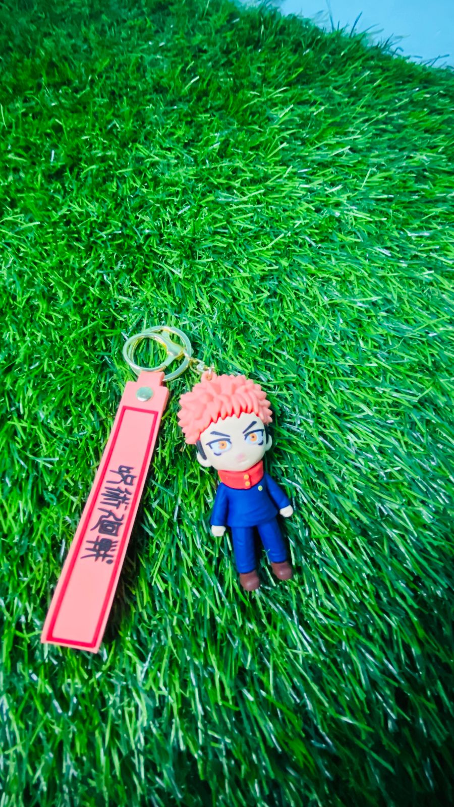 anime warrior figure keychain with wrist strap anime warrior figure keychain with wrist strap