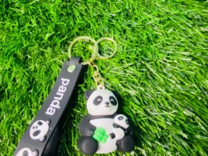 cute panda family keychain